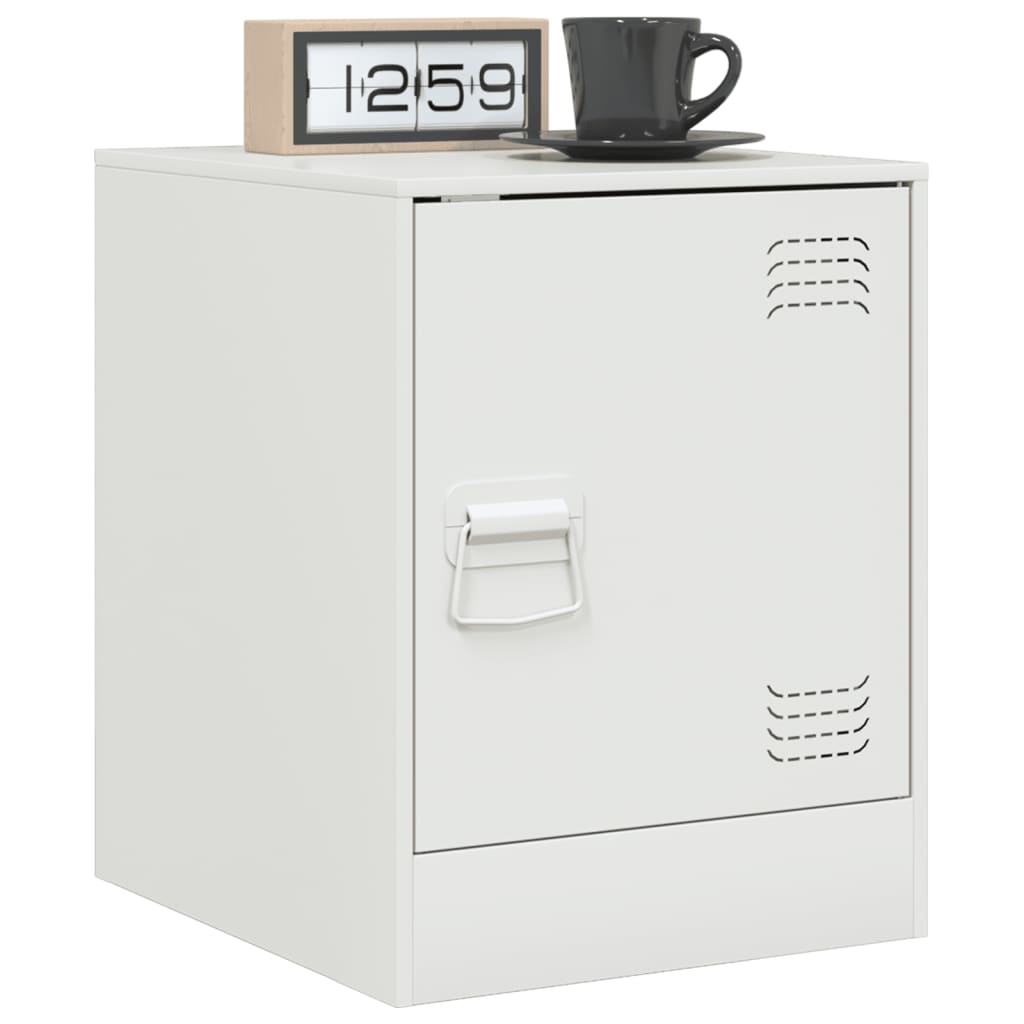 vidaXL Κομοδίνα 2 τεμ. Λευκό 34,5 x 39 x 44 εκ. από Χάλυβα