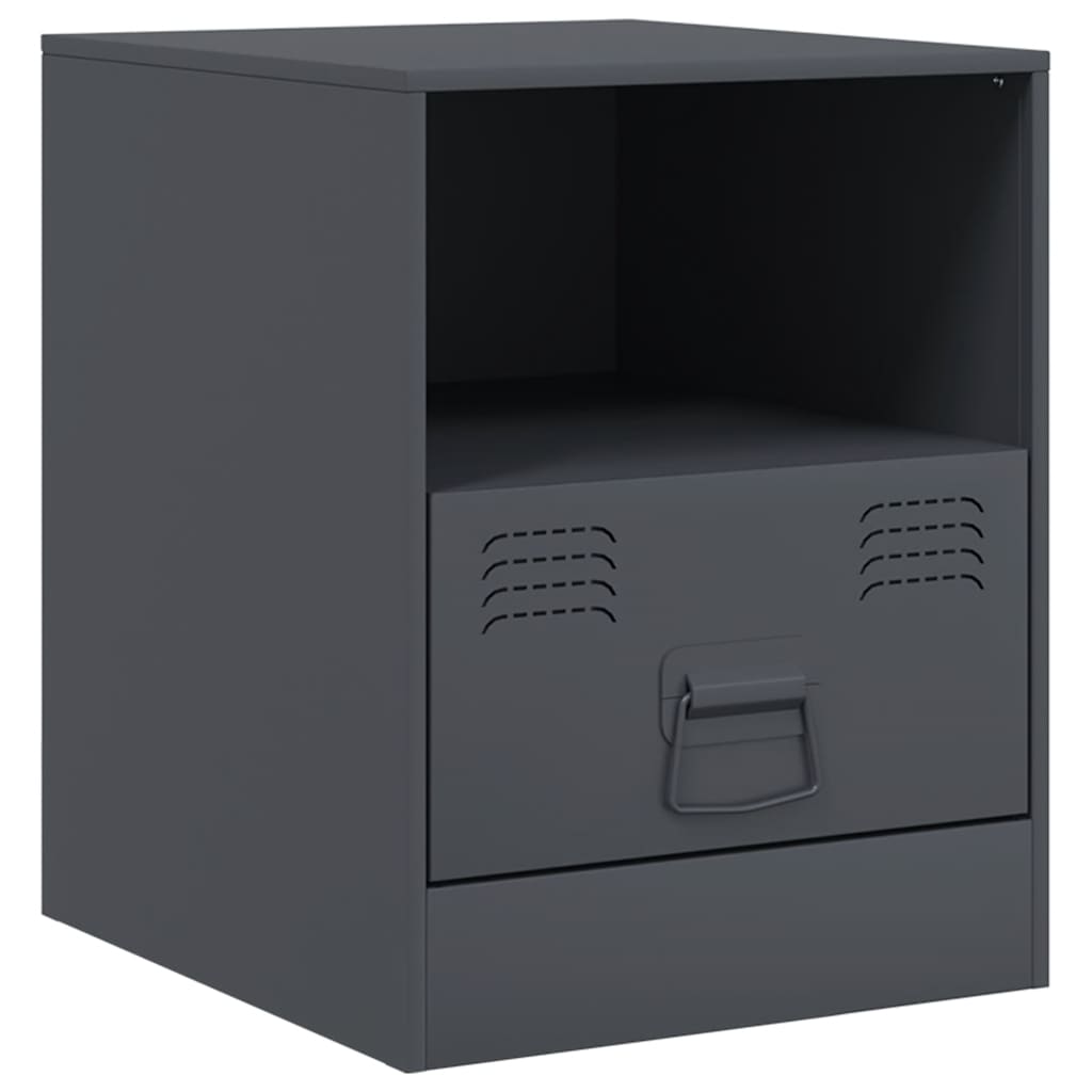 vidaXL Κομοδίνο Ανθρακί 34,5 x 39 x 44 εκ. από Χάλυβα