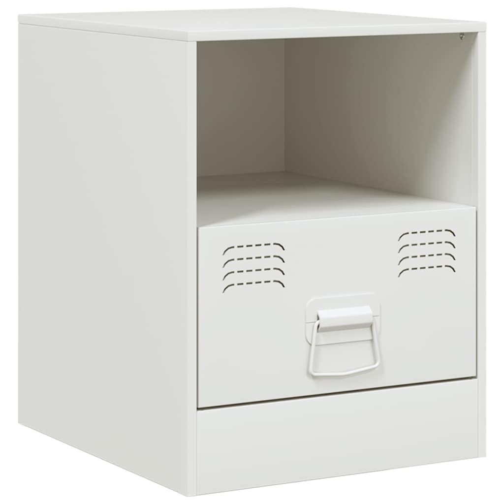 vidaXL Κομοδίνο Λευκό 34,5 x 39 x 44 εκ. από Χάλυβα