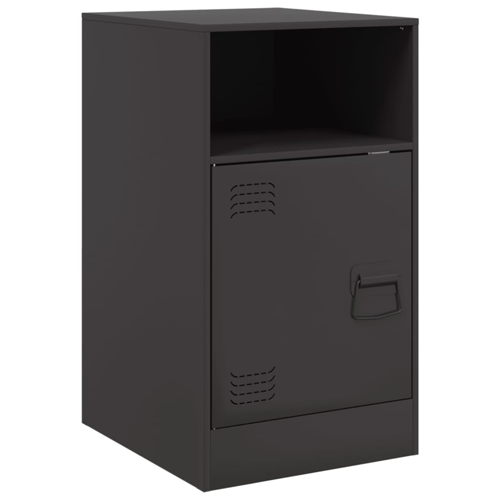vidaXL Κομοδίνο Μαύρο 34,5x39x62 εκ. από Χάλυβα