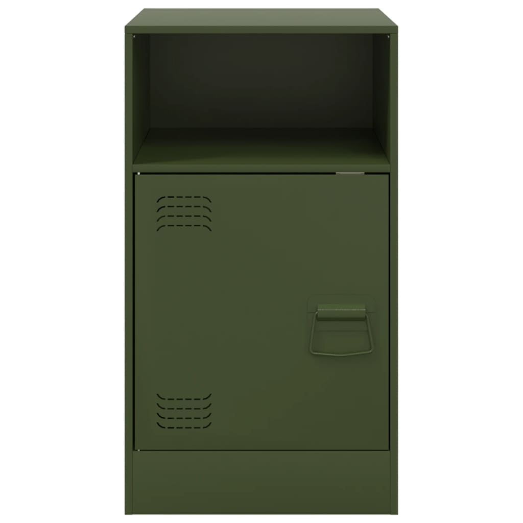 vidaXL Κομοδίνα 2 τεμ. Πράσινο Λαδί 34,5x39x62 εκ. από Χάλυβα