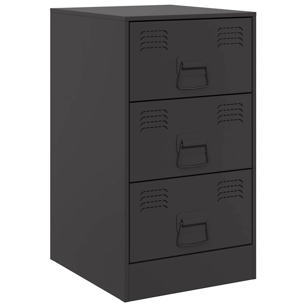 vidaXL Κομοδίνα 2 τεμ. Μαύρα 34,5x39x62 εκ. από Χάλυβα