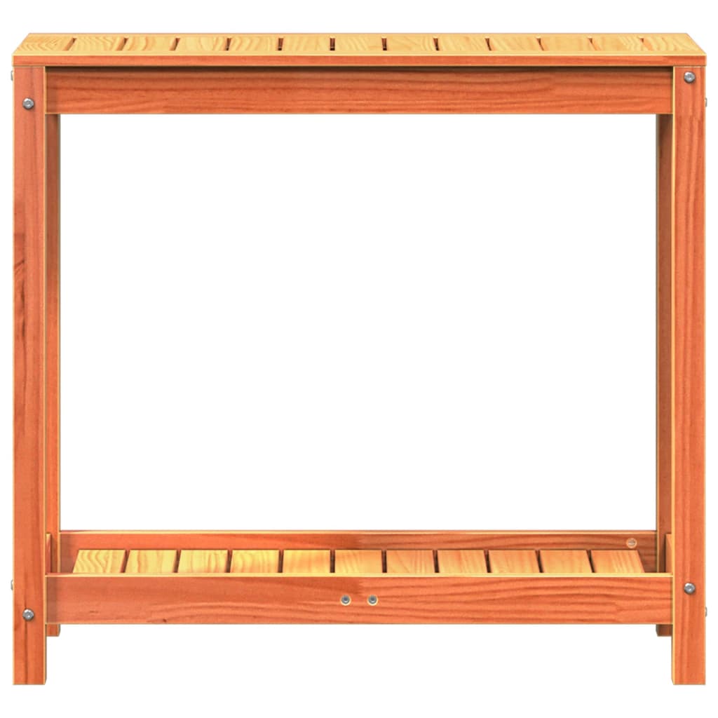 vidaXL Τραπέζι Κηπουρικής με Ράφι Καφέ 82,5x35x75εκ. Μασίφ Ξύλο Πεύκου