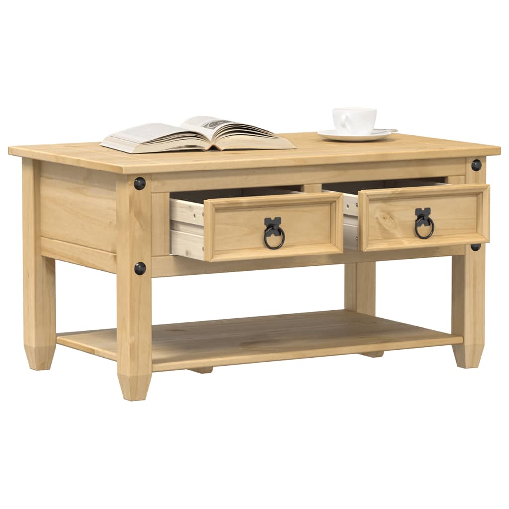 vidaXL Τραπεζάκι Corona Με Συρτάρια 85x50x45 εκ. Μασίφ Ξύλο Πεύκου