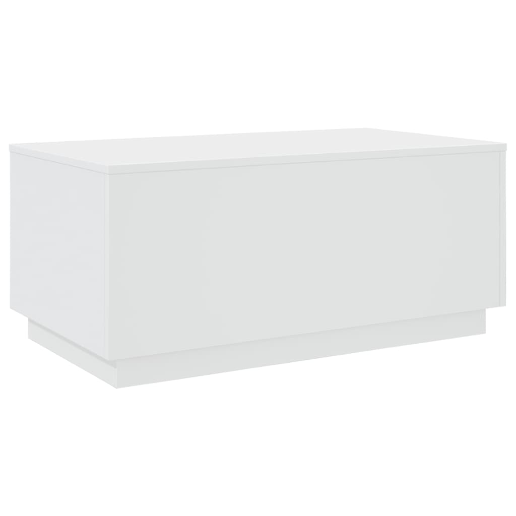 vidaXL Τραπεζάκι Σαλονιού με LED Λευκό 90 x 50 x 40 εκ.