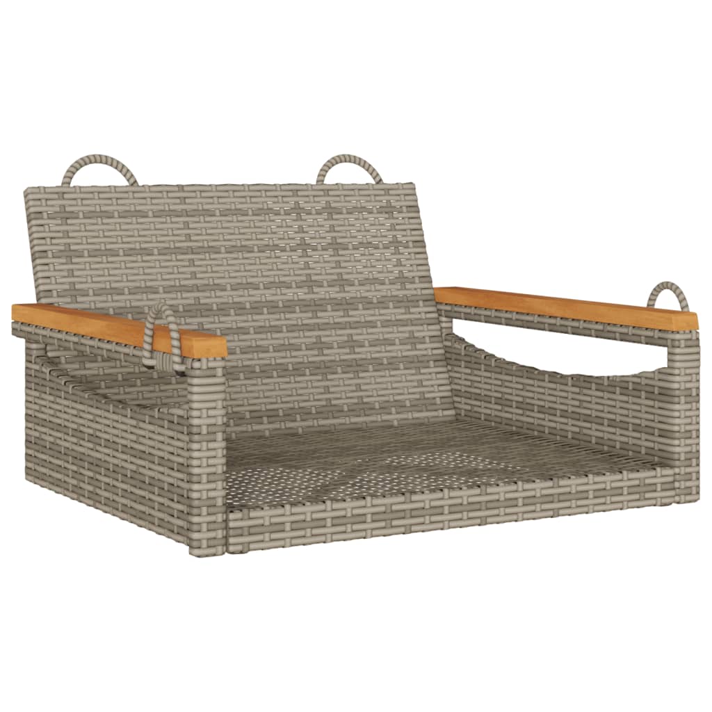 vidaXL Παγκάκι Κούνια Γκρι 63x62x40 εκ. από Συνθετικό Ρατάν
