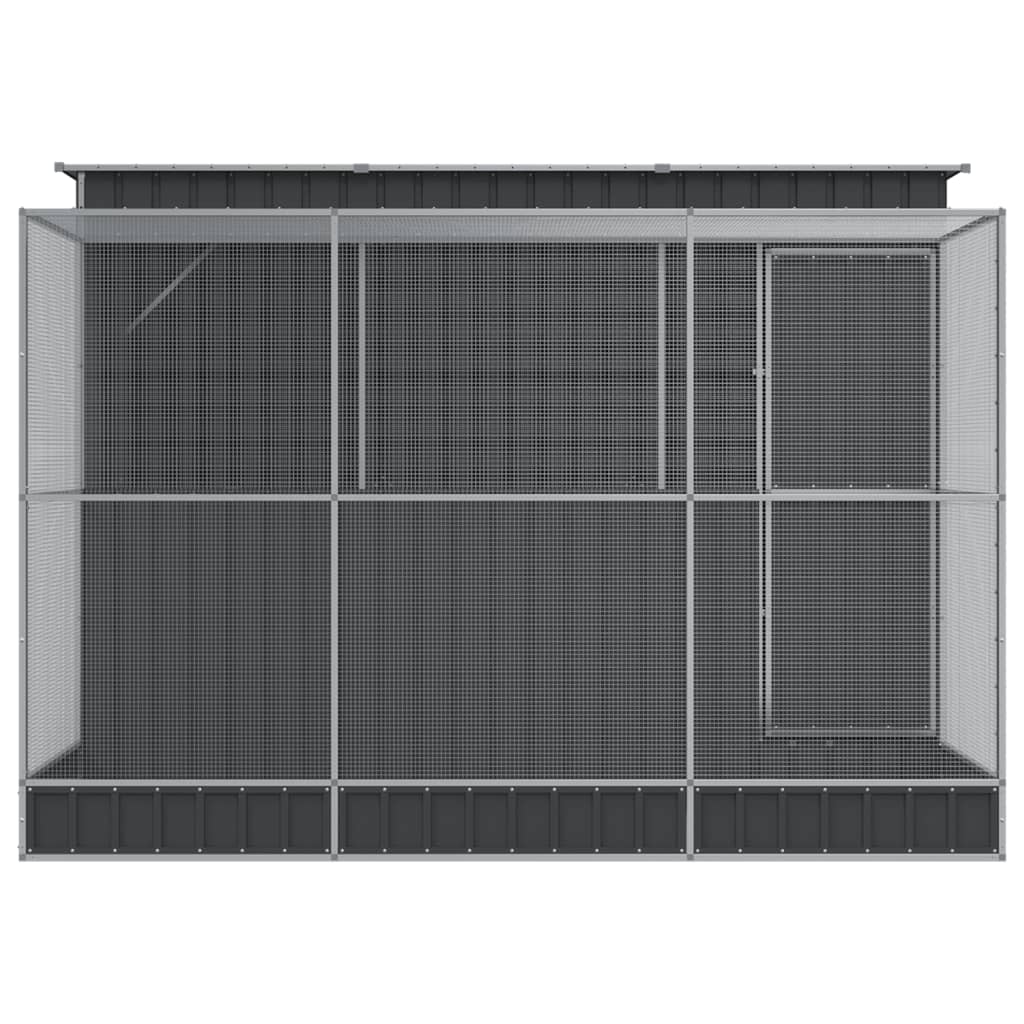 vidaXL Πτηνοθήκη με Προέκταση Ασημί 290x303x216 εκ. από Ατσάλι