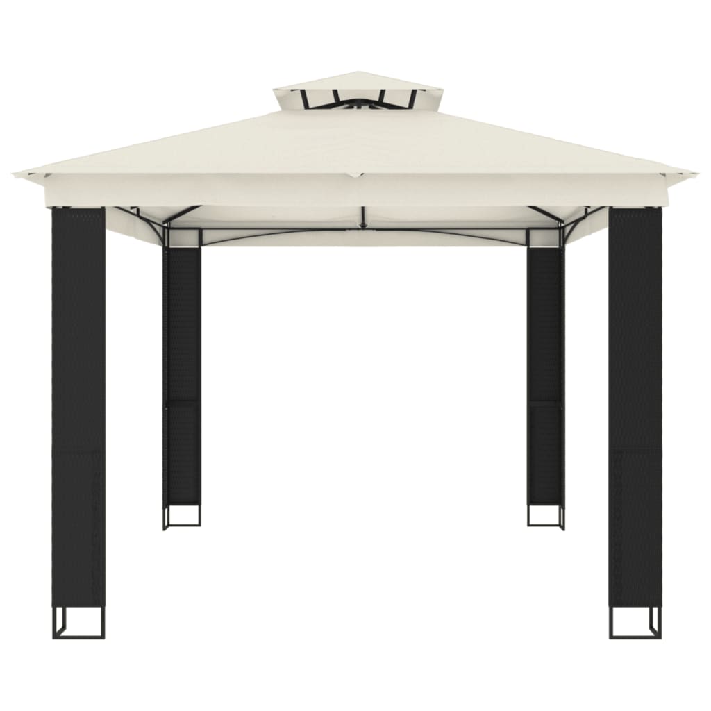 vidaXL Κιόσκι με Διπλή Οροφή Κρεμ 3,94x2,96 μ. Ατσάλινο