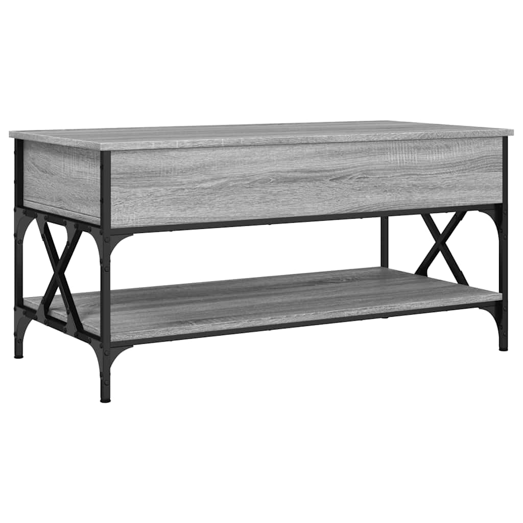 vidaXL Τραπεζάκι Σαλονιού Γκρι Sonoma 100x50x50 εκ. Επεξ. Ξύλο/Μέταλλο