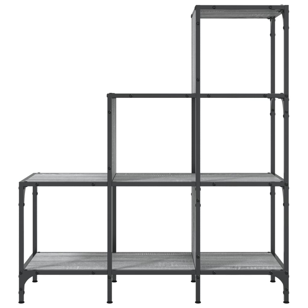 vidaXL Βιβλιοθήκη Γκρι Sonoma 92x30x102 εκ. Επεξεργ. Ξύλο & Μέταλλο