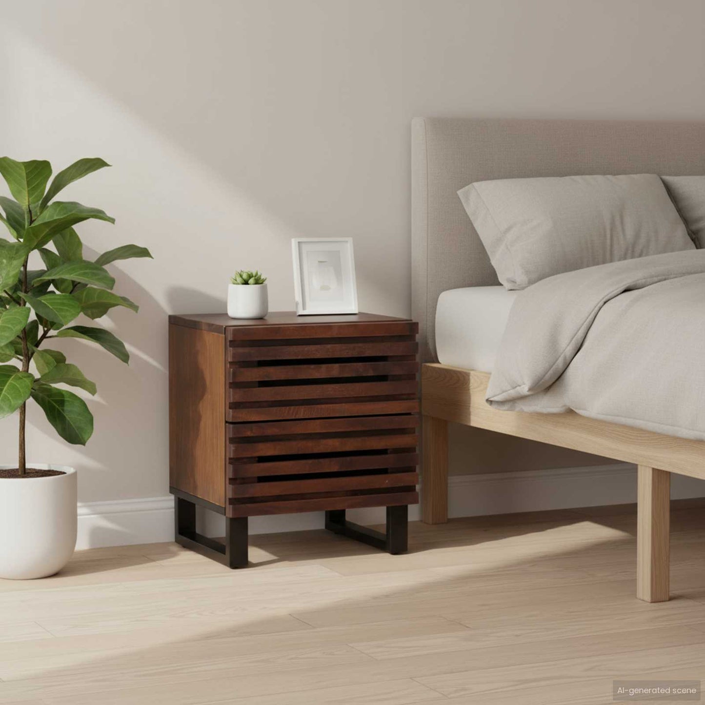 vidaXL Κομοδίνα 2 τεμ. 40 x 34 x 46 εκ. από Μασίφ Ξύλο Μάνγκο