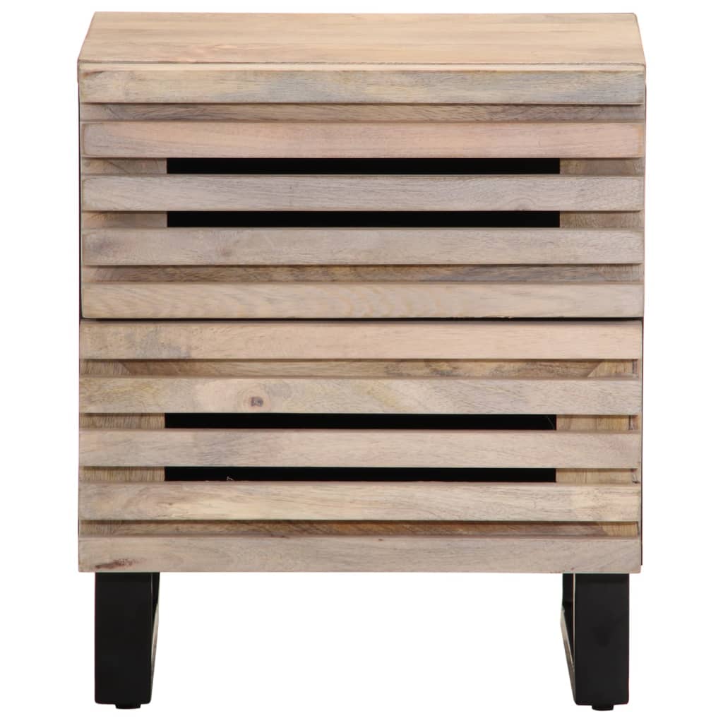 vidaXL Κομοδίνο 40 x 34 x 46 εκ. από Μασίφ Ξεβαμμένο Ξύλο Μάνγκο
