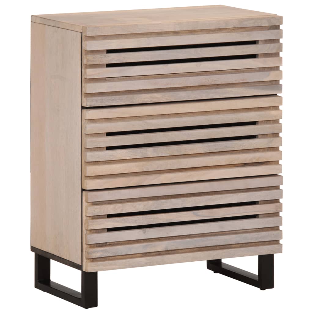 vidaXL Ντουλάπι Λευκό 60 x 34 x 75 εκ. από Μασίφ Ξύλο Μάνγκο