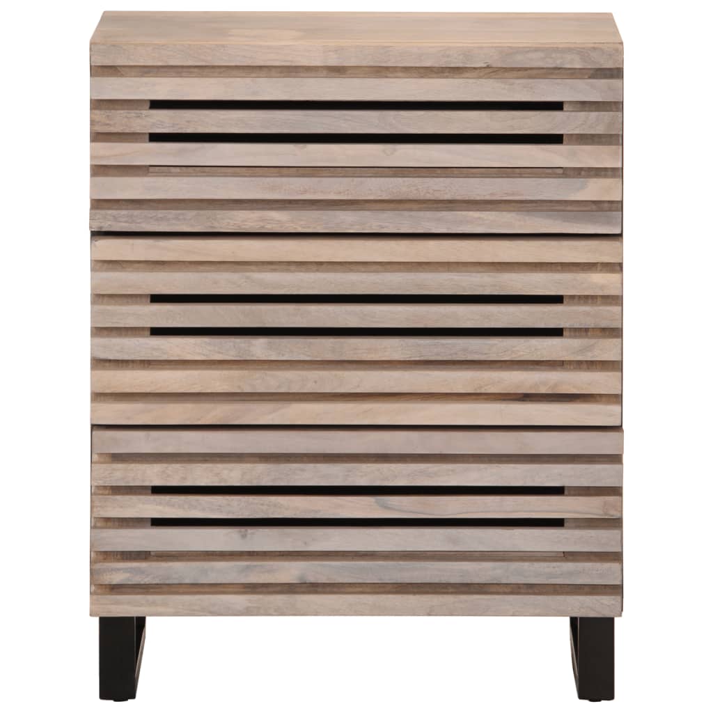 vidaXL Ντουλάπι Λευκό 60 x 34 x 75 εκ. από Μασίφ Ξύλο Μάνγκο