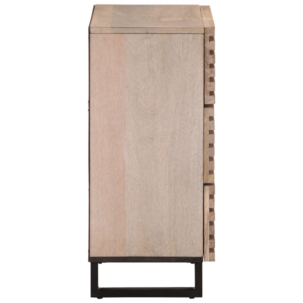 vidaXL Ντουλάπι Λευκό 60 x 34 x 75 εκ. από Μασίφ Ξύλο Μάνγκο