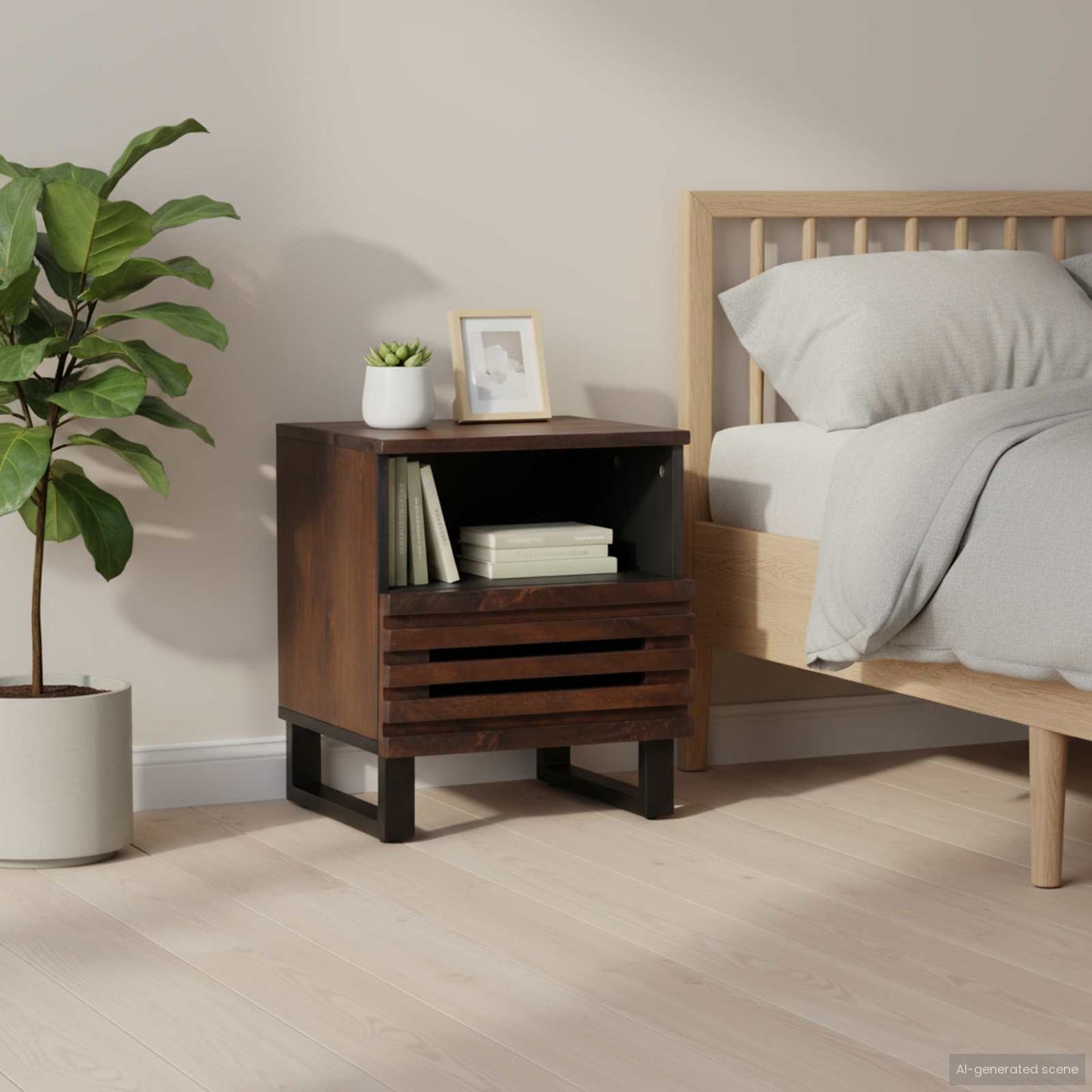 vidaXL Κομοδίνα 2 τεμ. 40 x 34 x 46 εκ. από Μασίφ Ξύλο Μάνγκο