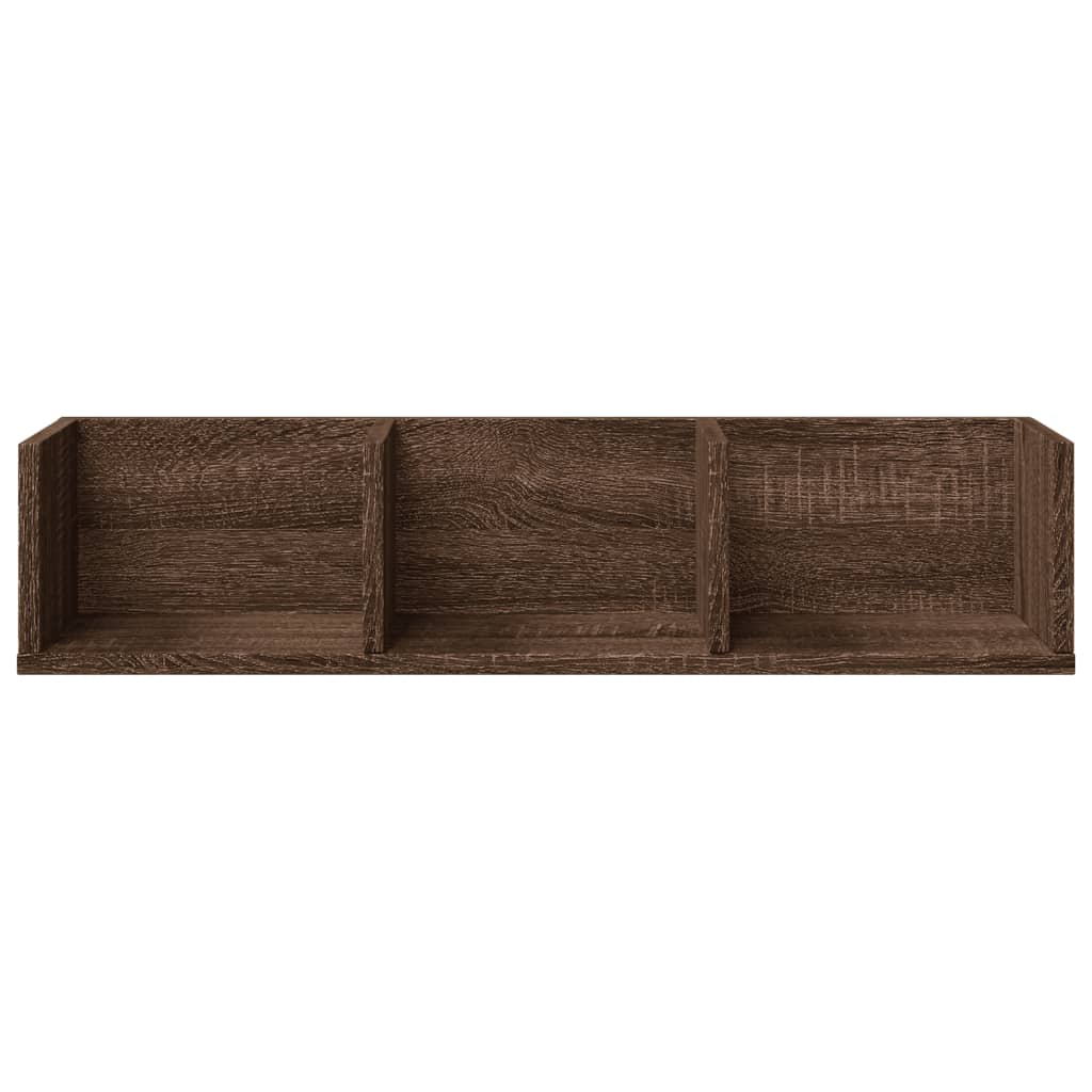 vidaXL Ντουλάπια Τοίχου 2 τεμ. Καφέ δρυς 75x18x16,5 εκ. Επεξ. Ξύλο