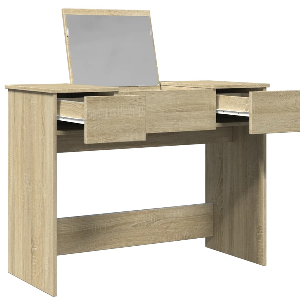 vidaXL Μπουντουάρ με Καθρέφτη Sonoma Δρυς 100x45x76 εκ.