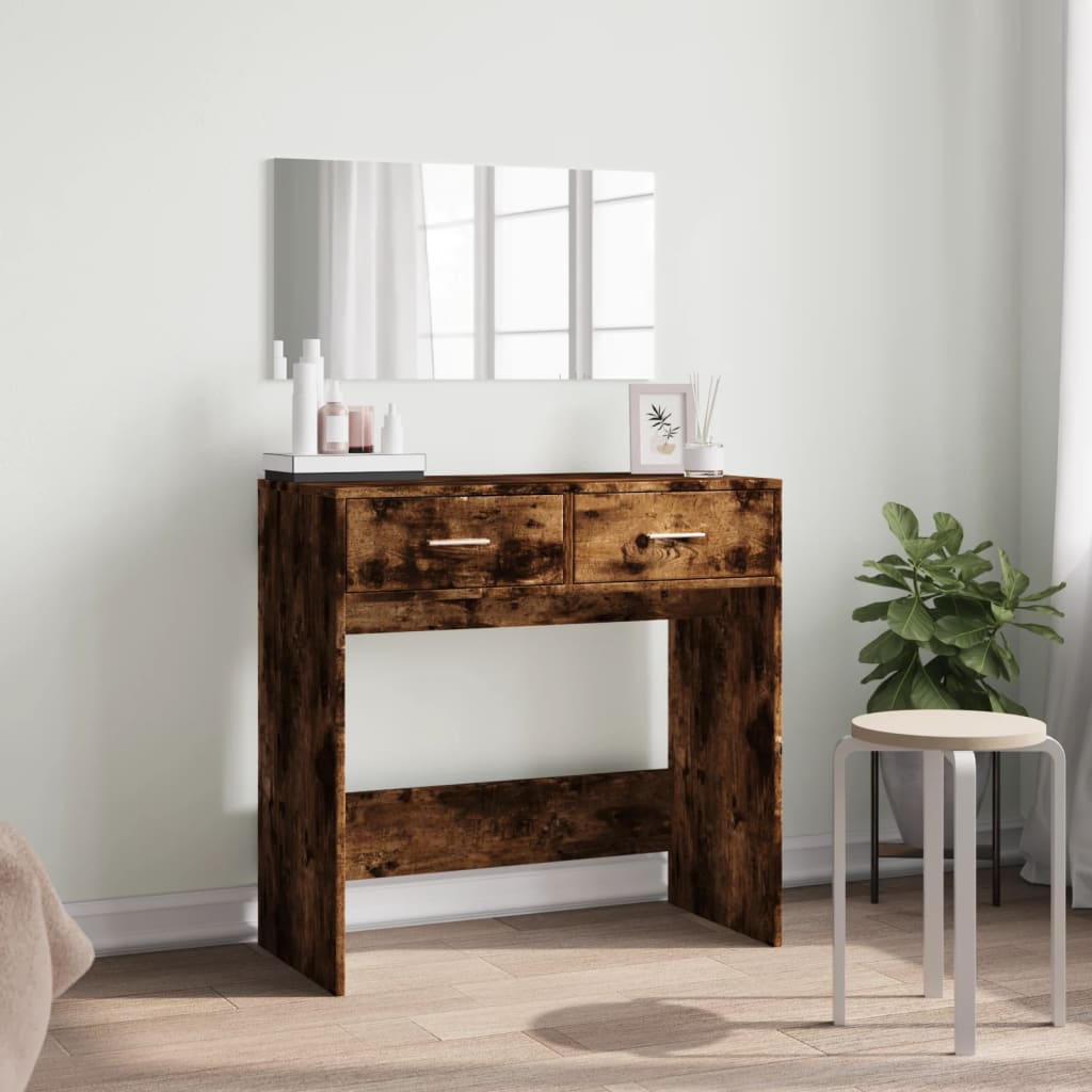 vidaXL Μπουντουάρ με Καθρέφτη Καπνιστή Δρυς 80 x 39 x 80 εκ.