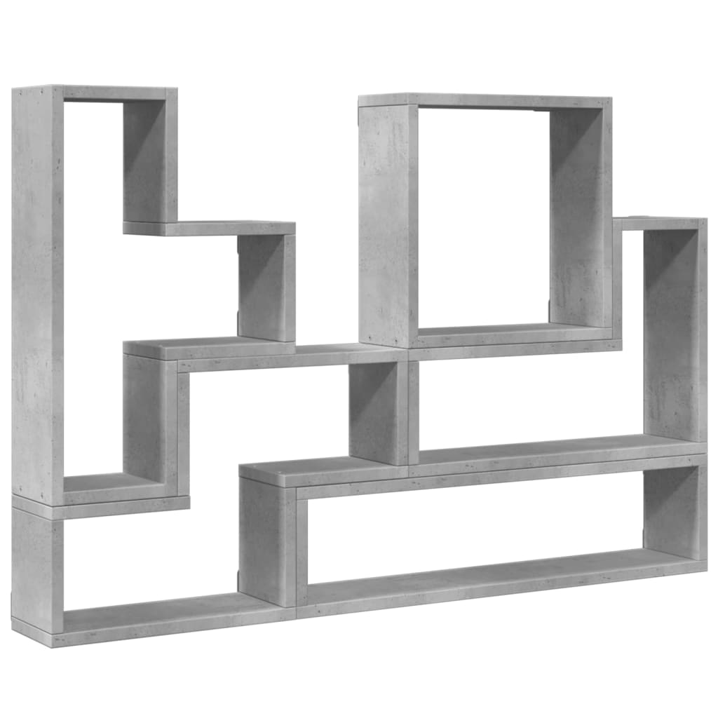 vidaXL Ραφιέρα Τοίχου Γκρι Σκυροδέματος 96x12x64 εκ. από Επεξ. Ξύλο
