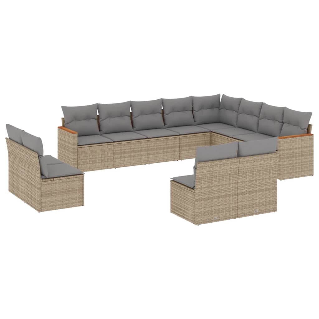 vidaXL Patio Sofa Set 13-θέσια Μικτό μπεζ