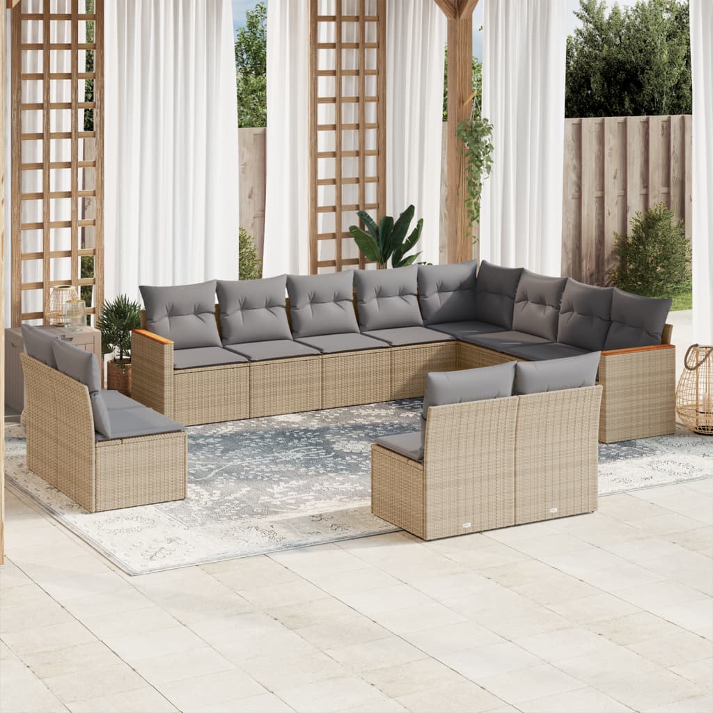 vidaXL Patio Sofa Set 13-θέσια Μικτό μπεζ