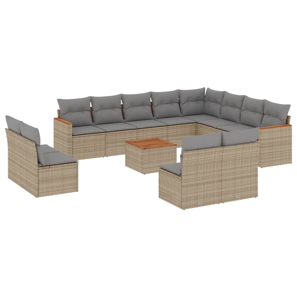 vidaXL Patio Sofa Set 12-θέσια Μικτό μπεζ
