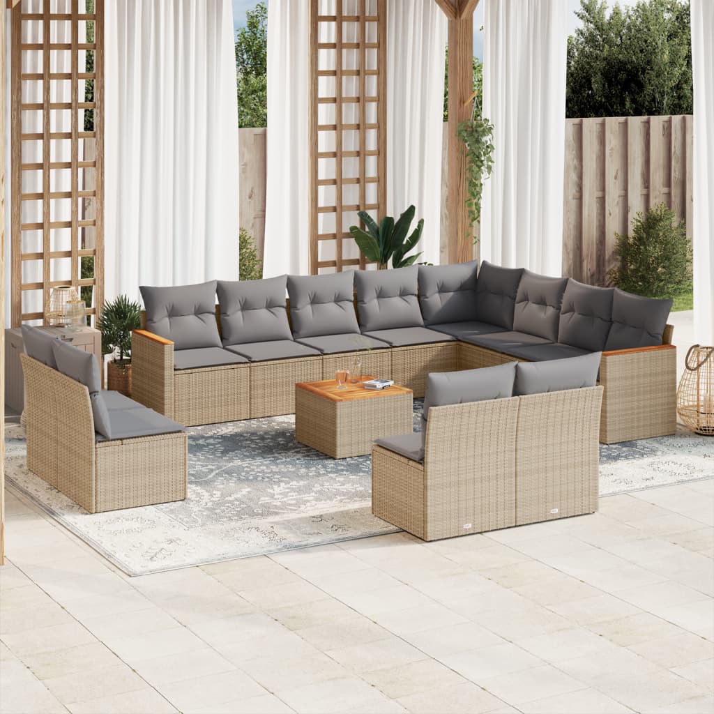 vidaXL Patio Sofa Set 12-θέσια Μικτό μπεζ