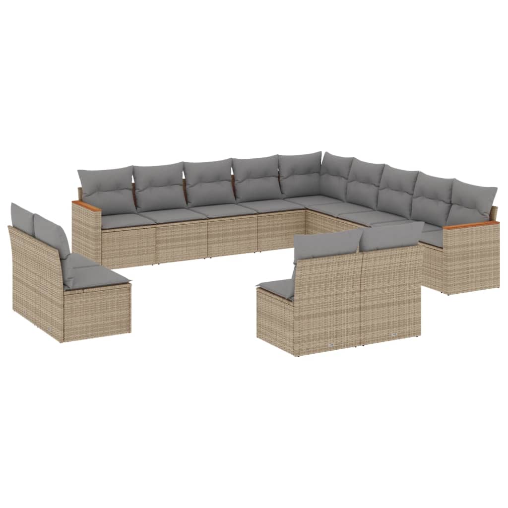 vidaXL Patio Sofa Set 13-θέσια Μικτό μπεζ