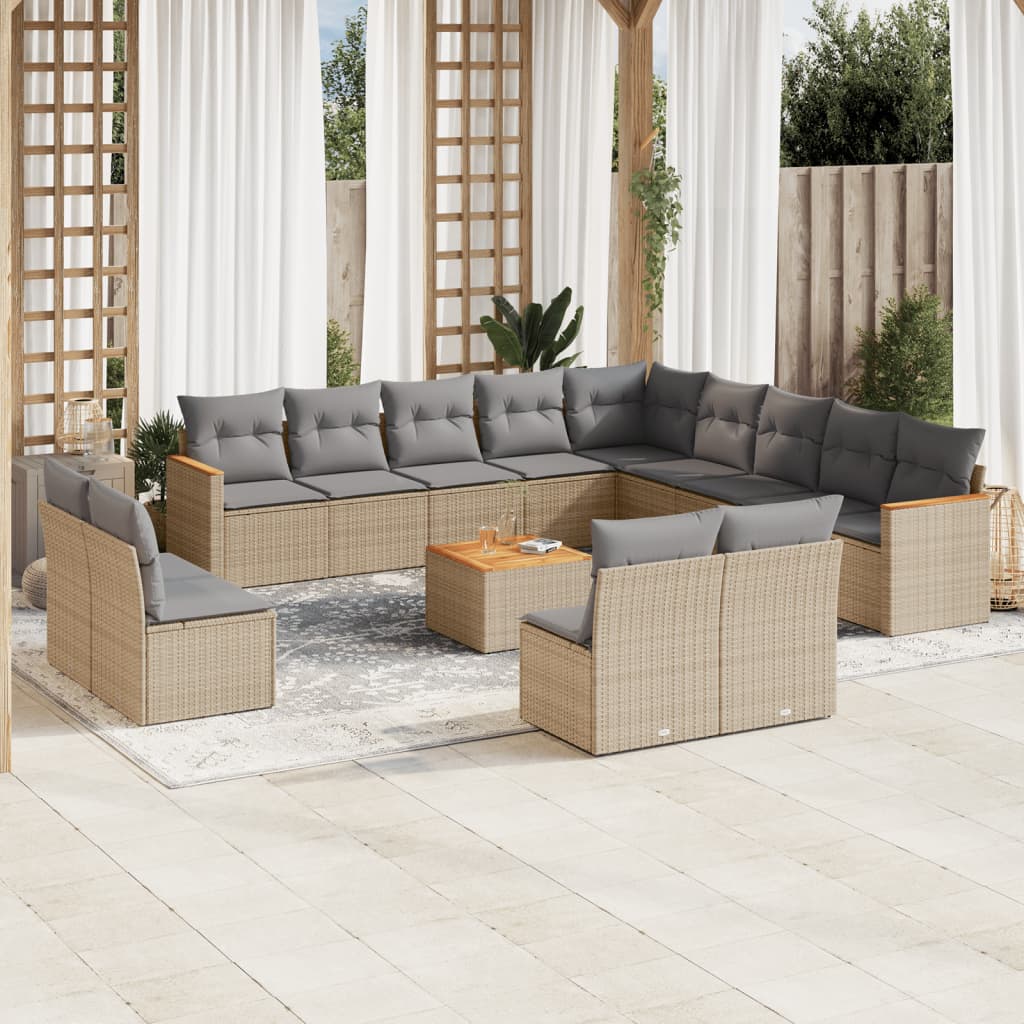 vidaXL Patio Sofa Set 13-θέσια Μικτό μπεζ