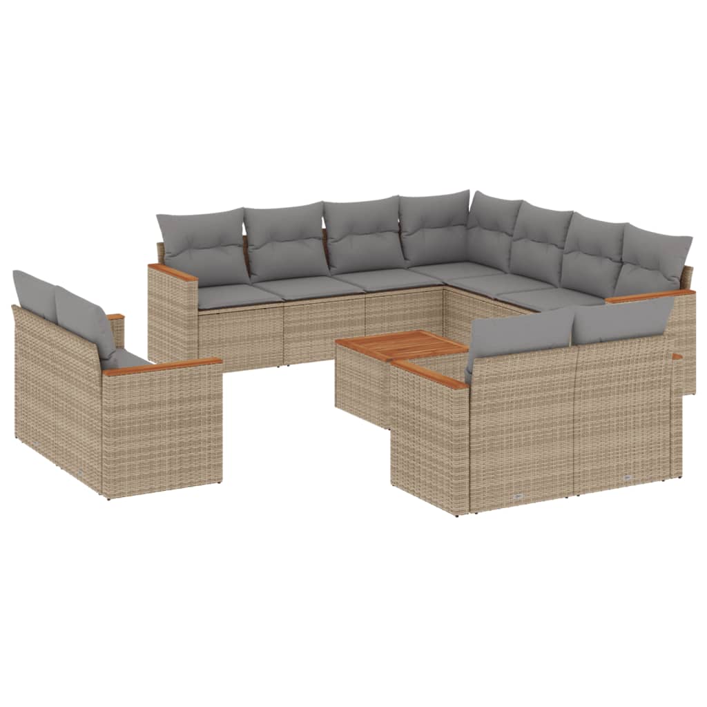 vidaXL Patio Sofa Set 11-θέσια Μικτό μπεζ