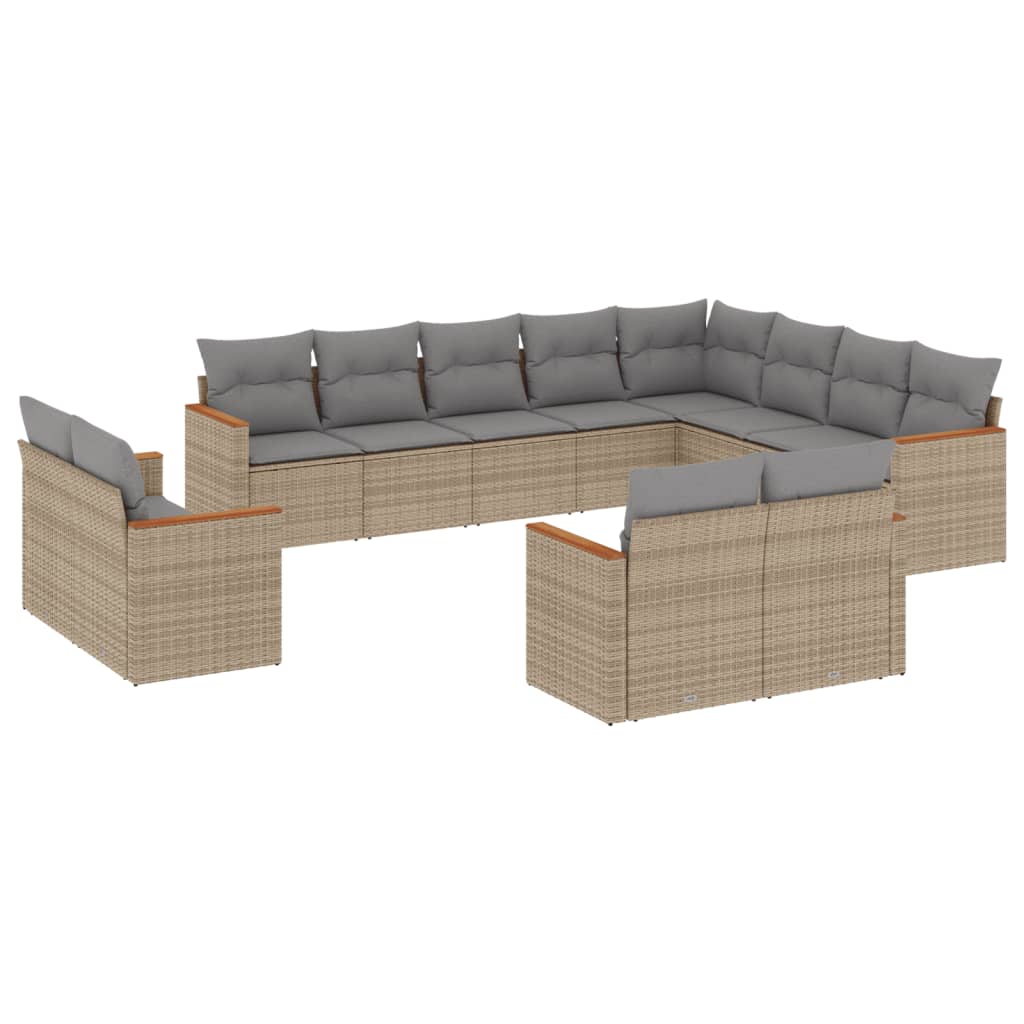 vidaXL Patio Sofa Set 12-θέσια Μικτό μπεζ