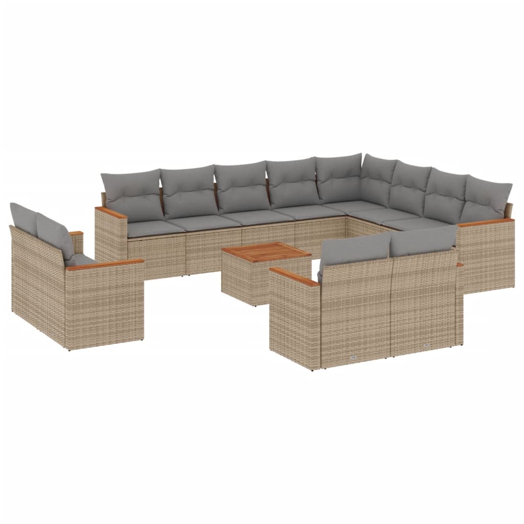 vidaXL Patio Sofa Set 12-θέσια Μικτό μπεζ