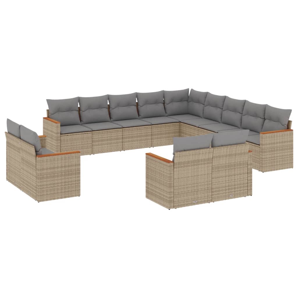 vidaXL Patio Sofa Set 13-θέσια Μικτό μπεζ