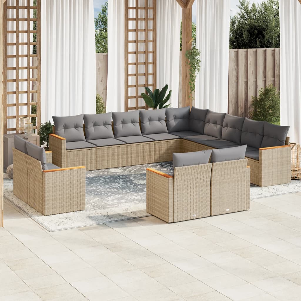 vidaXL Patio Sofa Set 13-θέσια Μικτό μπεζ