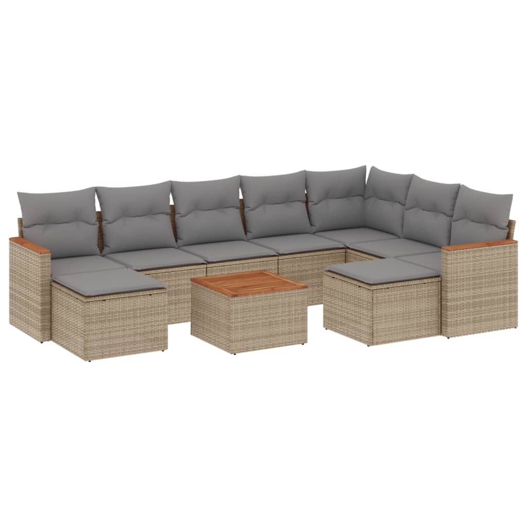 vidaXL Patio Sofa Set 10-θέσια Μικτό μπεζ