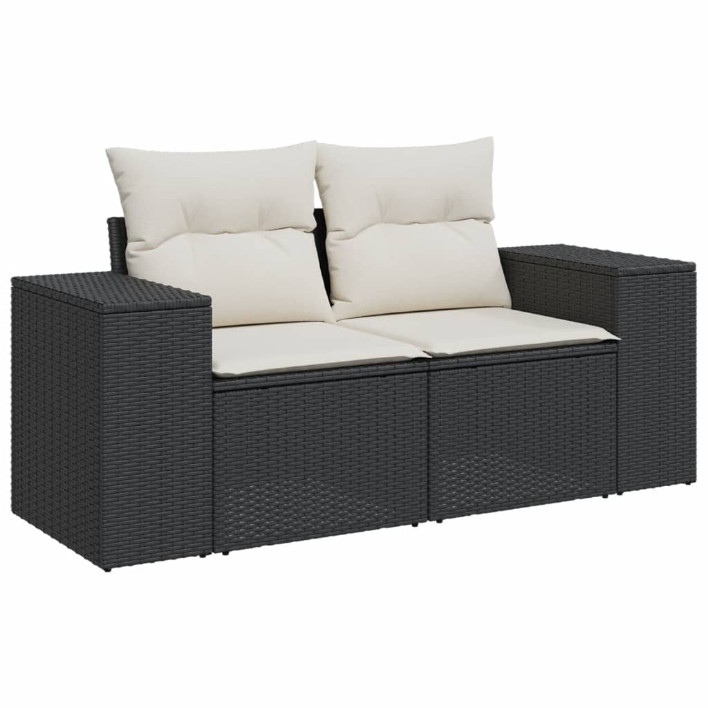 vidaXL Patio Sofa Set 10-θέσια Black and Cream