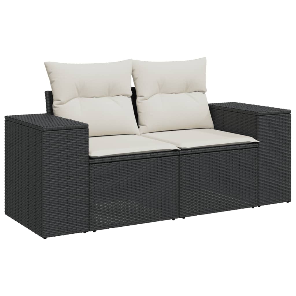 vidaXL Patio Sofa Set 10-θέσια Black and Cream