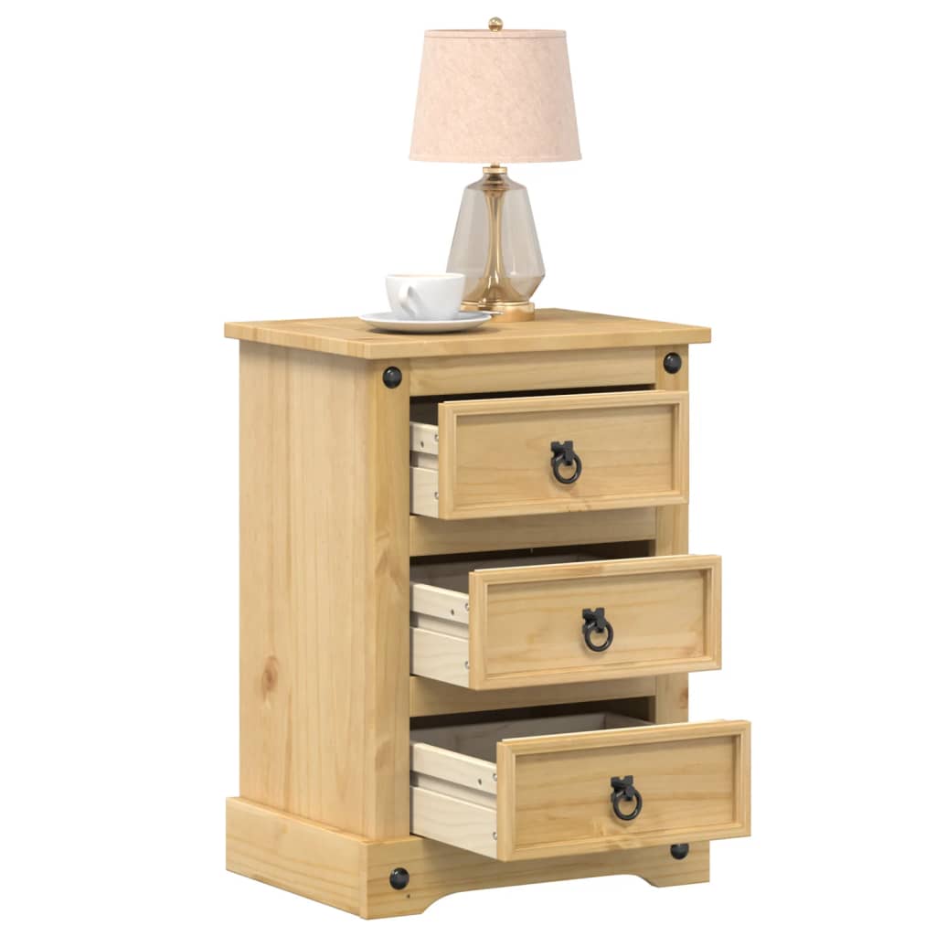 vidaXL Κομοδίνο Corona 45x35x64 εκ. από Μασίφ Ξύλο Πεύκου