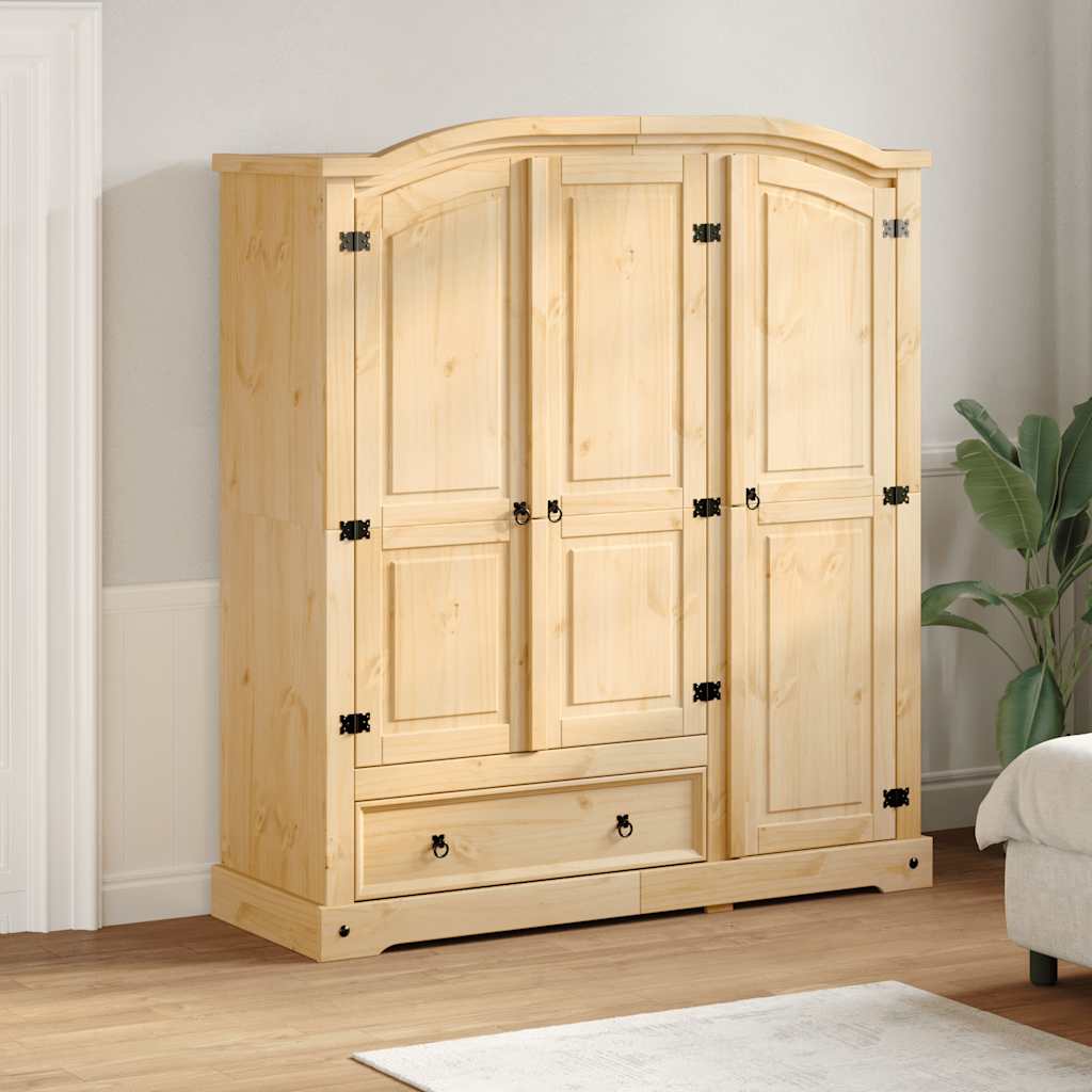 vidaXL Ντουλάπα Corona 151,5 x 52 x 170 εκ. από Μασίφ Ξύλο Πεύκου