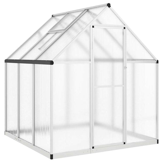 vidaXL Θερμοκήπιο με Πλαίσιο Βάσης Ασημί 169x169x195 εκ. Αλουμίνιο