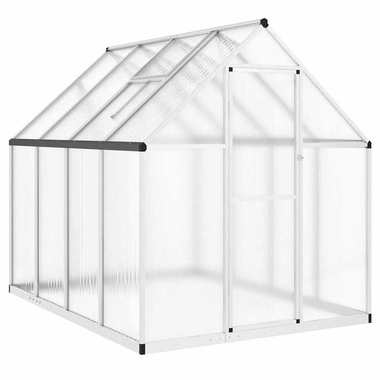 vidaXL Θερμοκήπιο με Πλαίσιο Βάσης Ασημί 224x169x195 εκ. Αλουμίνιο