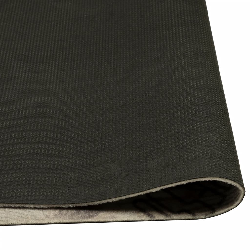 vidaXL Χαλί Κουζίνας Πλενόμενο Γκρι Επιγρ. Coffee 60x180 εκ. Βελούδο