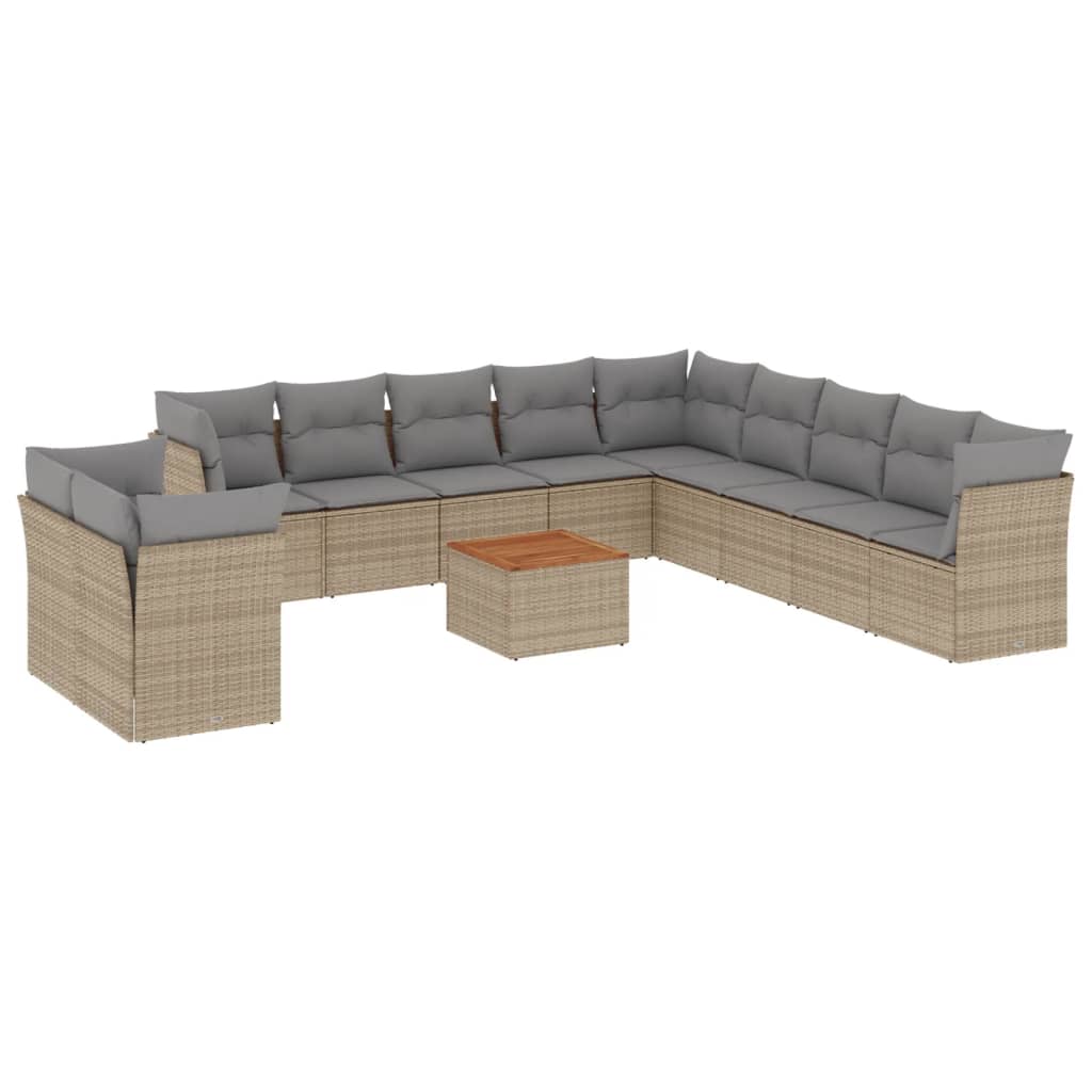 vidaXL Patio Sofa Set 11-θέσια Μίξη μπεζ και ανοιχτό γκρι
