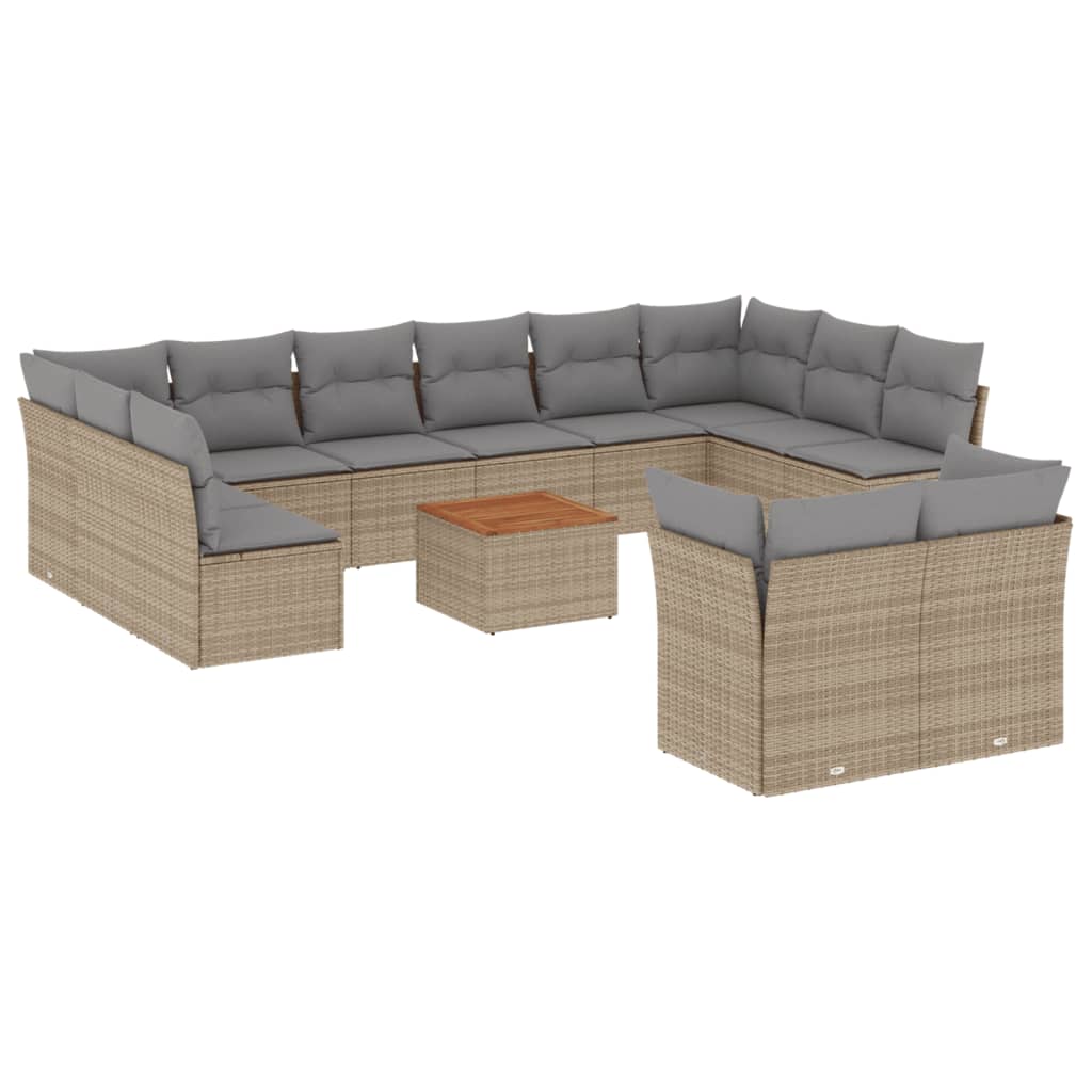 vidaXL Patio Sofa Set Μίξη μπεζ και ανοιχτό γκρι