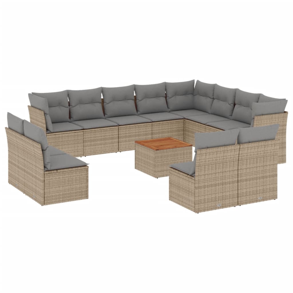 vidaXL Patio Sofa Set 12-θέσια Μίξη μπεζ και ανοιχτό γκρι