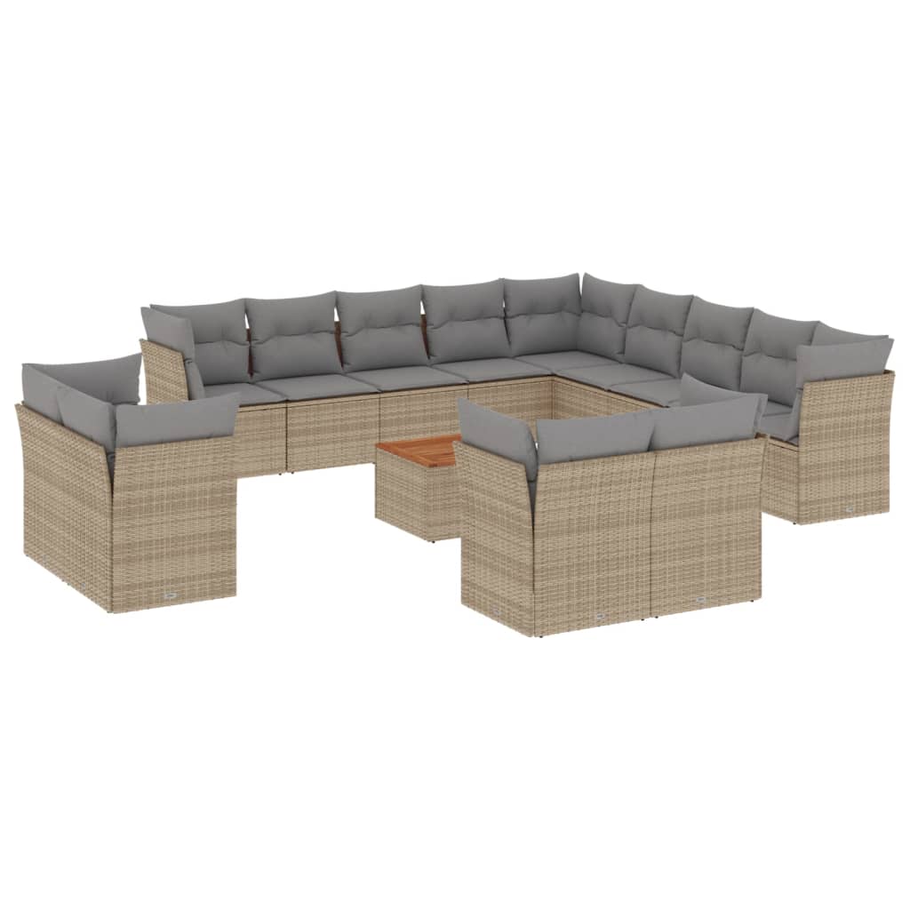 vidaXL Patio Sofa Set 7-θέσια Μίξη μπεζ και ανοιχτό γκρι