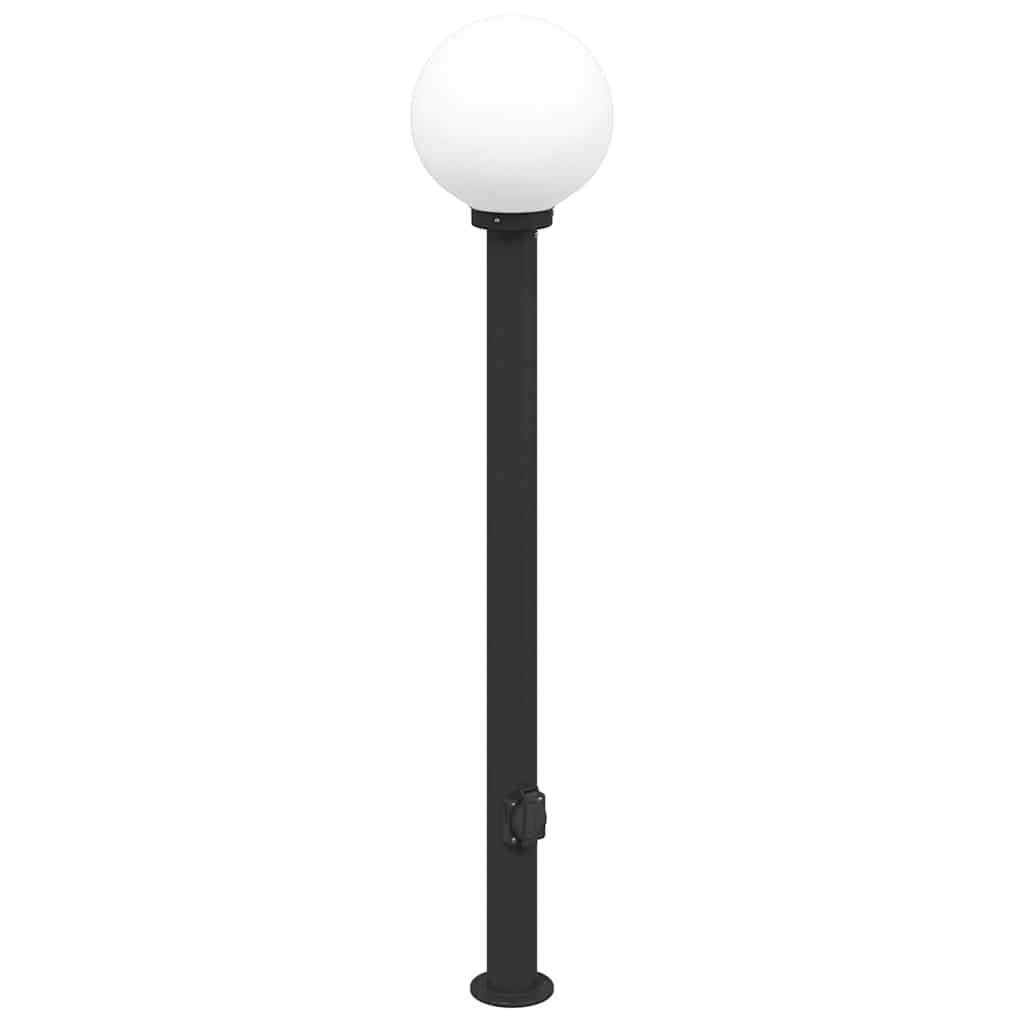 vidaXL Φωτιστικό Κολωνάκι με Πρίζα Μαύρο 120 εκ. IP44