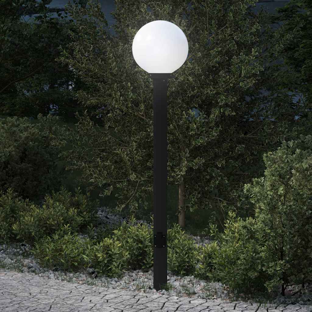 vidaXL Φωτιστικό Κολωνάκι με Πρίζα Μαύρο 120 εκ. IP44