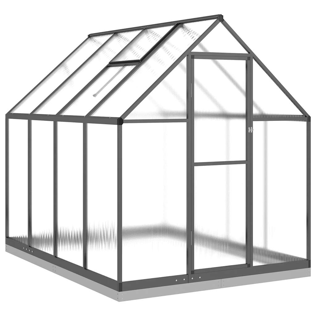 vidaXL Θερμοκήπιο με Πλαίσιο Βάσης Ανθρακί 224x169x202 εκ. Αλουμινίου